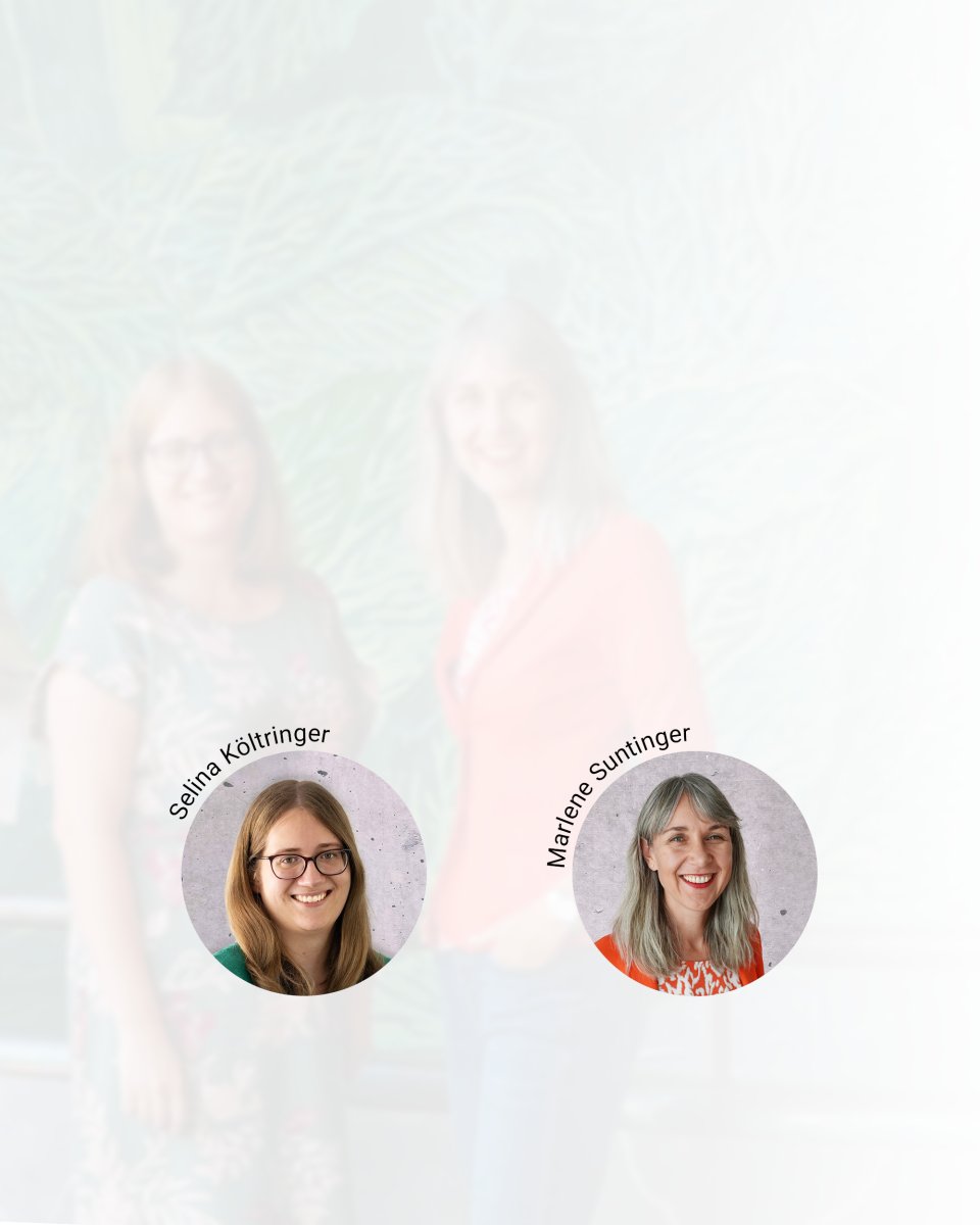 Teamfoto Marketing zeigt die zwei Mitarbeiterinnen des Teams Marketing und Kommunikation